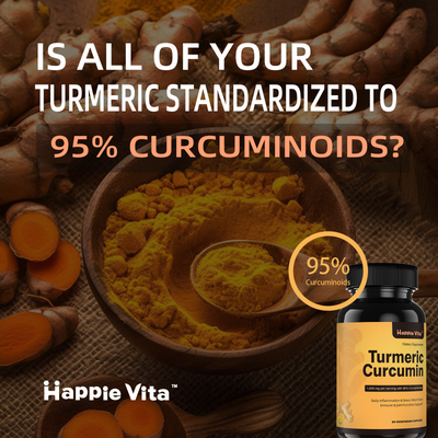 HappieVita Turmeric Curcumin with Black Pepper & Ginger 1000mg