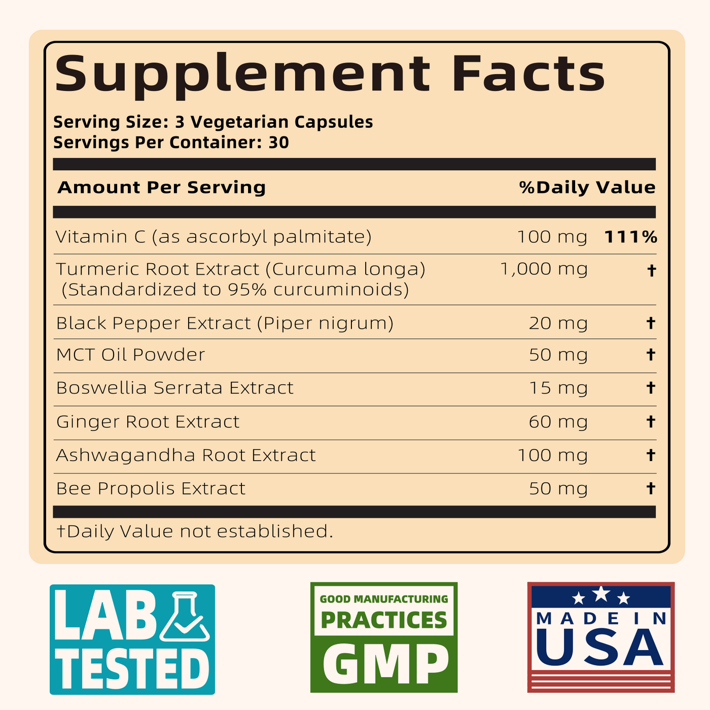 HappieVita Turmeric Curcumin with Black Pepper & Ginger 1000mg