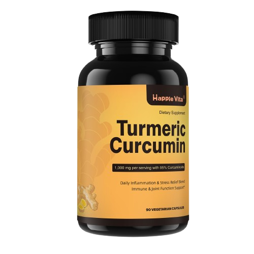 HappieVita Turmeric Curcumin with Black Pepper & Ginger 1000mg